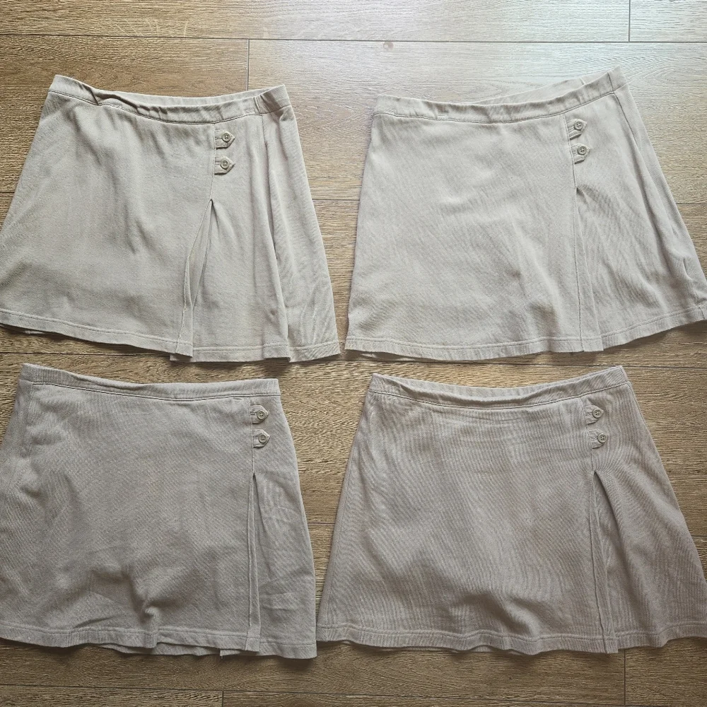 Lands' End Girls Beige Ribbed Skort